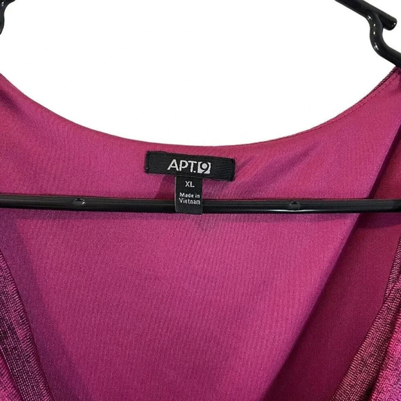 Apt. 9 Bright Purple Draped Sleeveless Blouse XL Stretch Knit Ruched Sides Tank - Picture 5 of 5